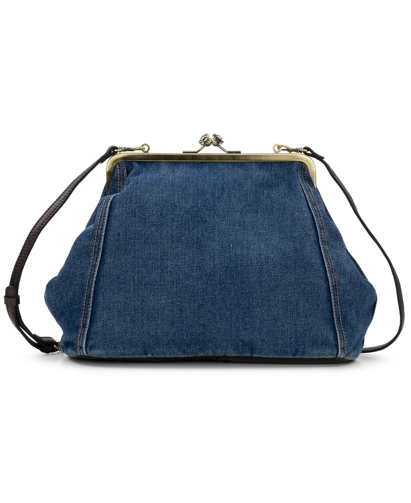 Женский клатч Patricia Nash Vivienne Medium Denim Frame Clutch, цвет: Тёмный джинсовый — фото 1