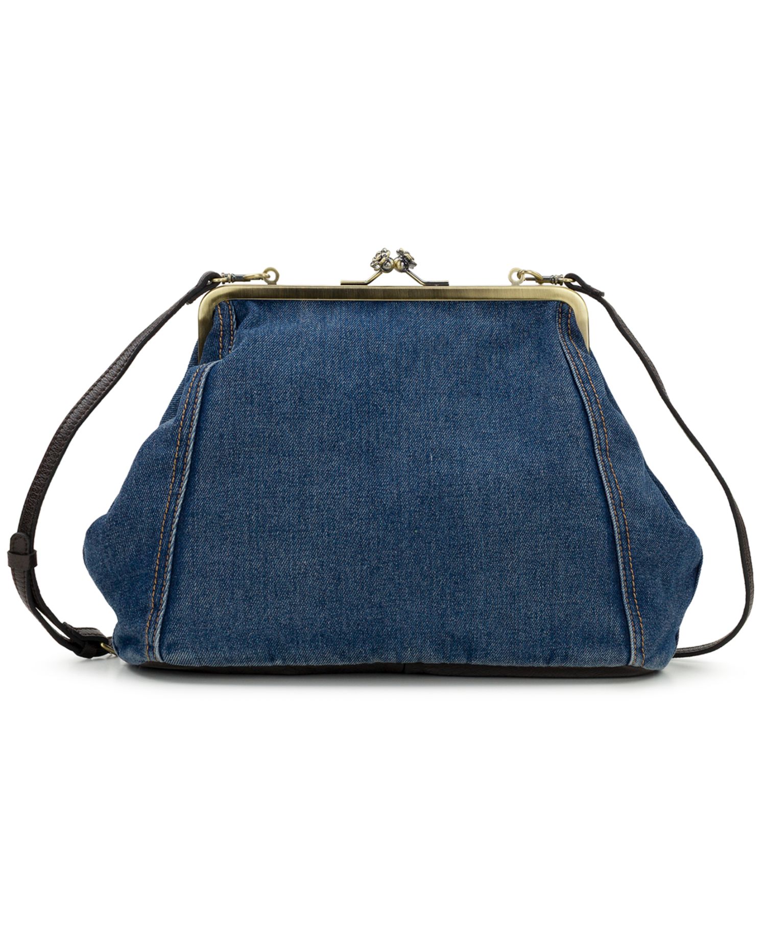 Vivienne Medium Denim Frame Clutch Handbag