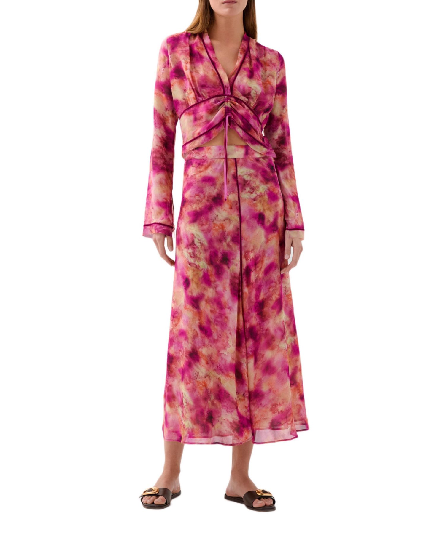 Women's Tie Velvet Print Skirt