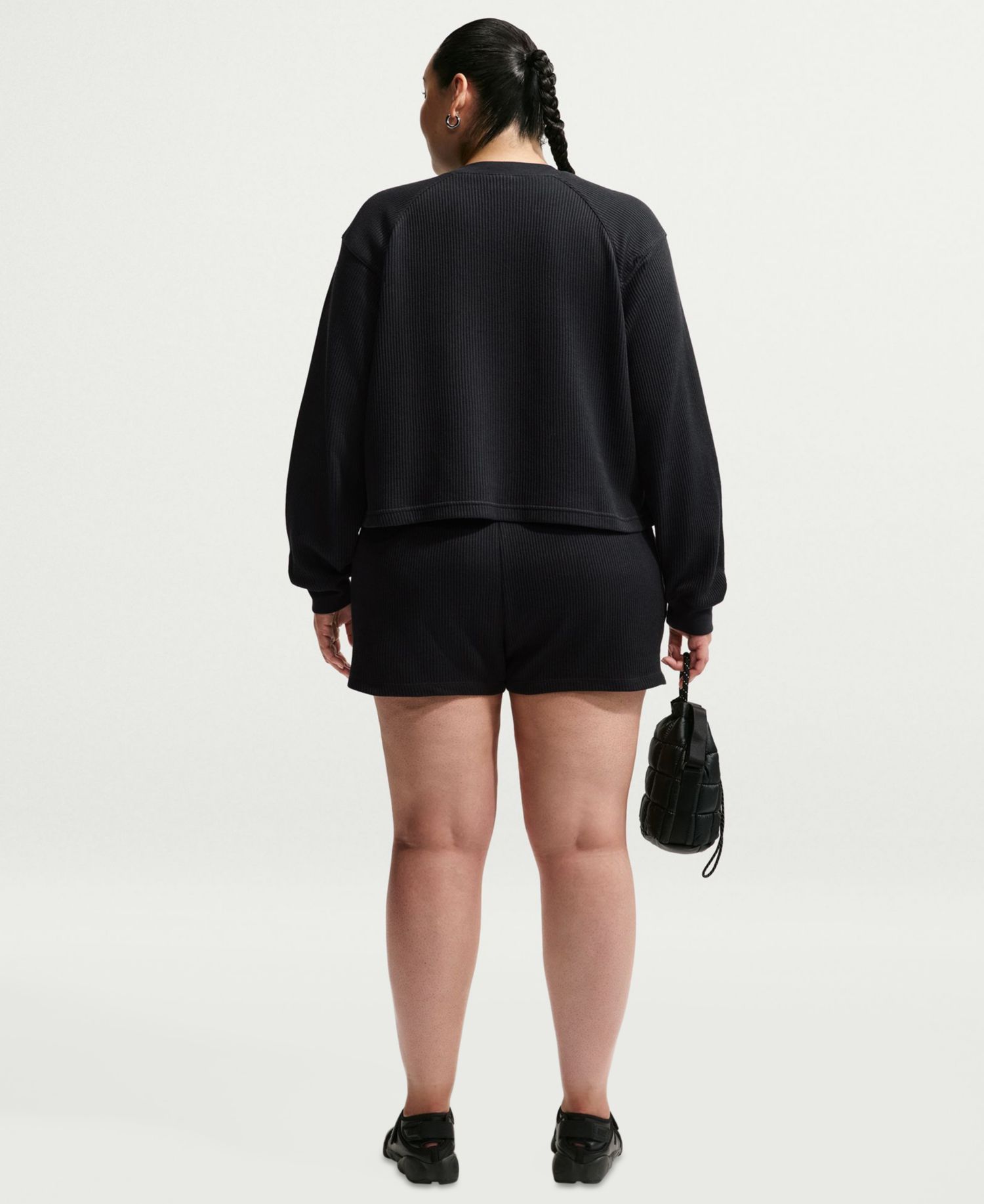 Plus Size Sportswear Chill Waffle Oversized Henley Long-Sleeve Top