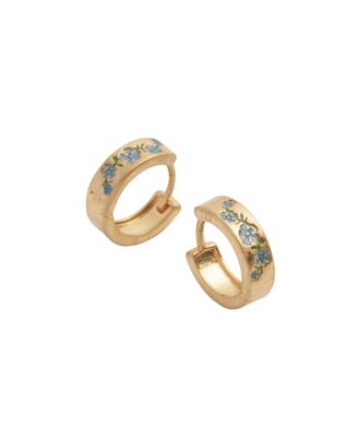 Fable England Forget-Me-Not Mini Hoop Earrings - Blue gold 54$