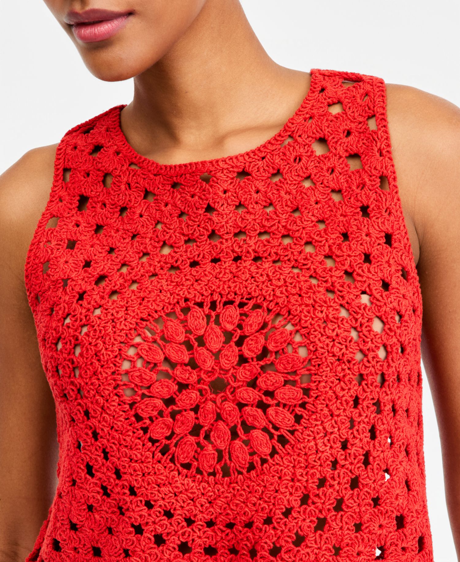 Women's Crochet Button-Back Tank