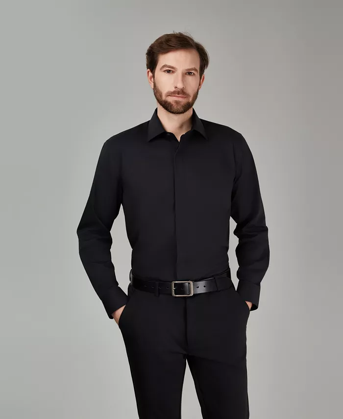 Men's No Iron Formal Solid Dress Shirt - thumbnail 9