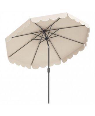 Outdoor Patio Umbrella with Crank and Push Button Tilt Mechanism