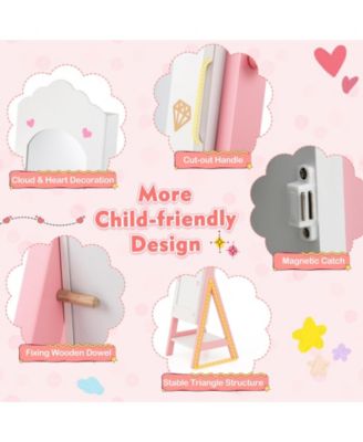 Kids Jewelry Organizer with Full-Length Mirror, Drawers and Shelves