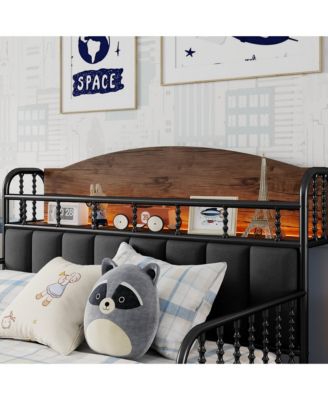 Full Size Metal Platform Bed Frame with Light