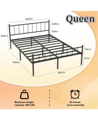 Queen Size Bed Frame, Headboard and Footboard, Structurally Stable, Under Bed Storage