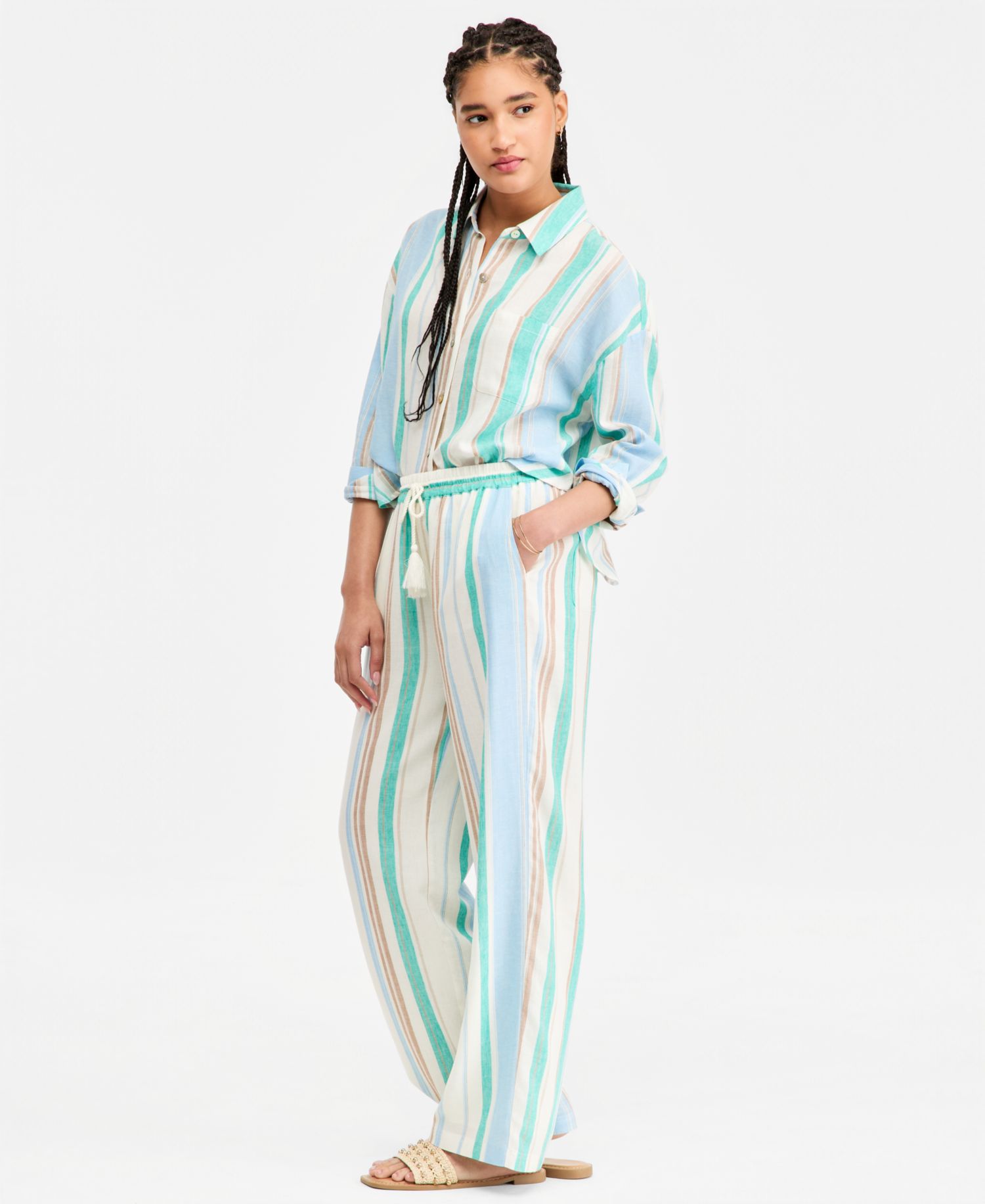 Women's Pull-On Drawstring Wide-Leg Pants