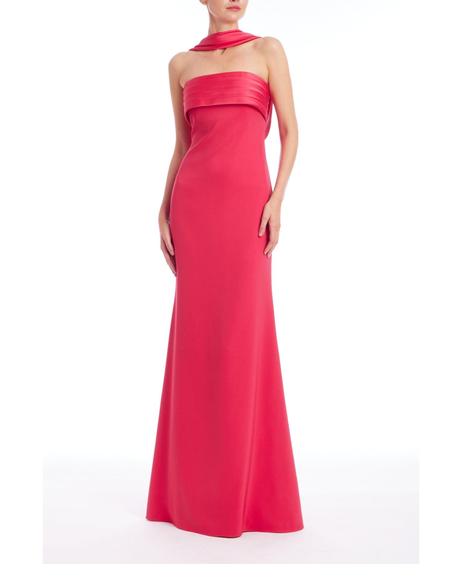 Women's Neck Scarf Strapless Gown