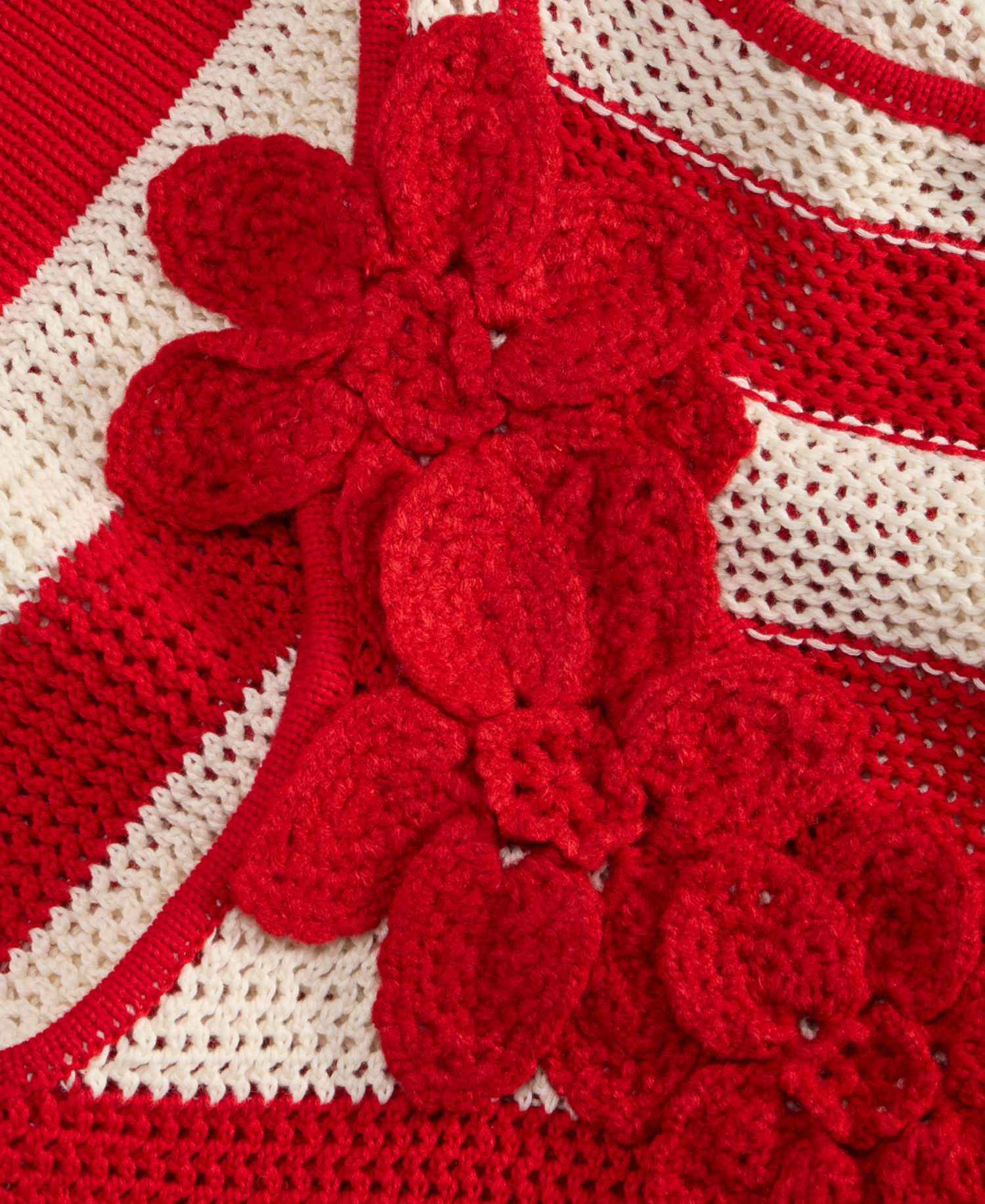 Women's Floral Crochet Striped Tank