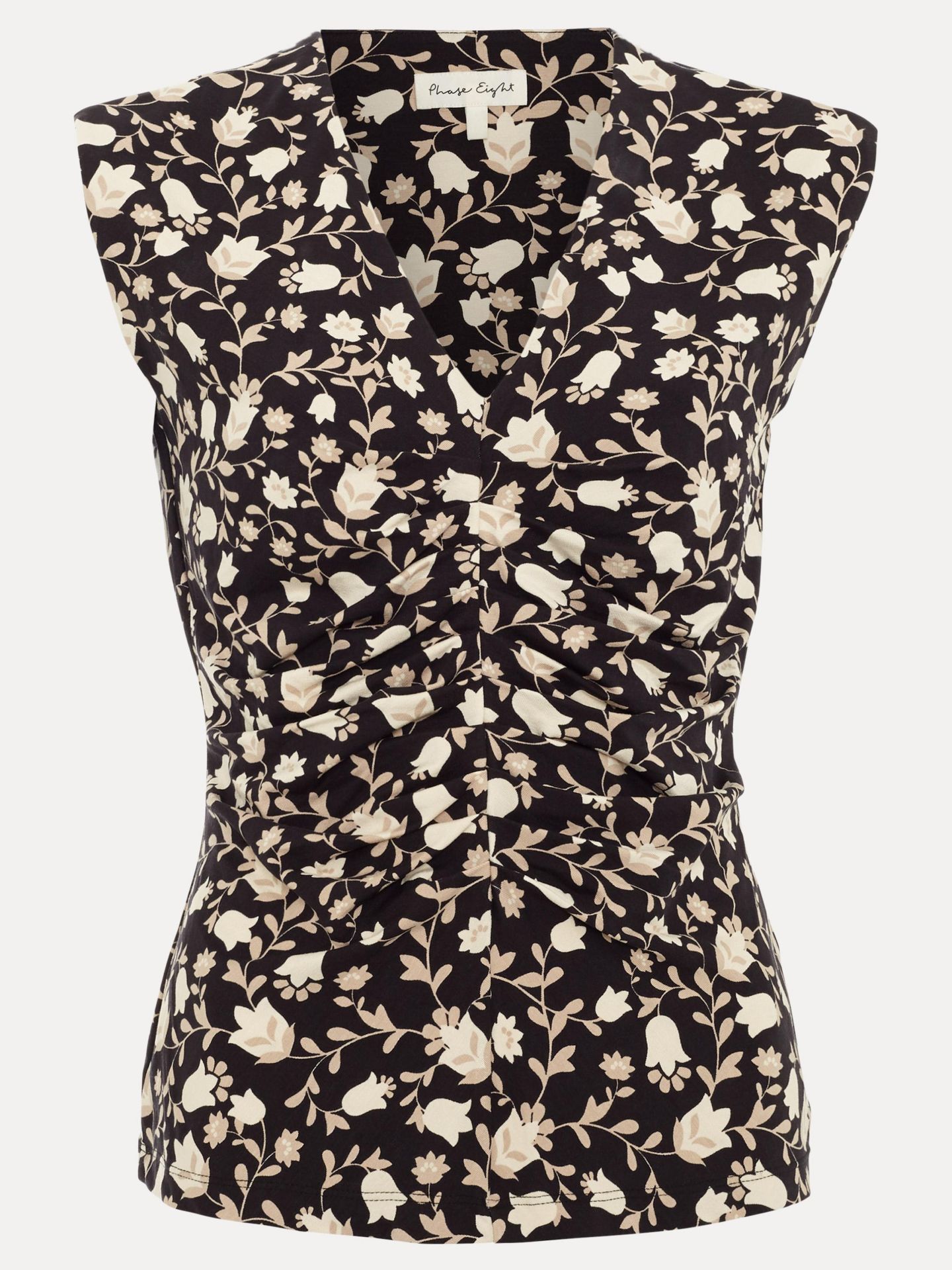 Женский топ Phase Eight Sophia V-Neck Sleeveless, цвет: Чёрный / Слоновая кость — фото 6