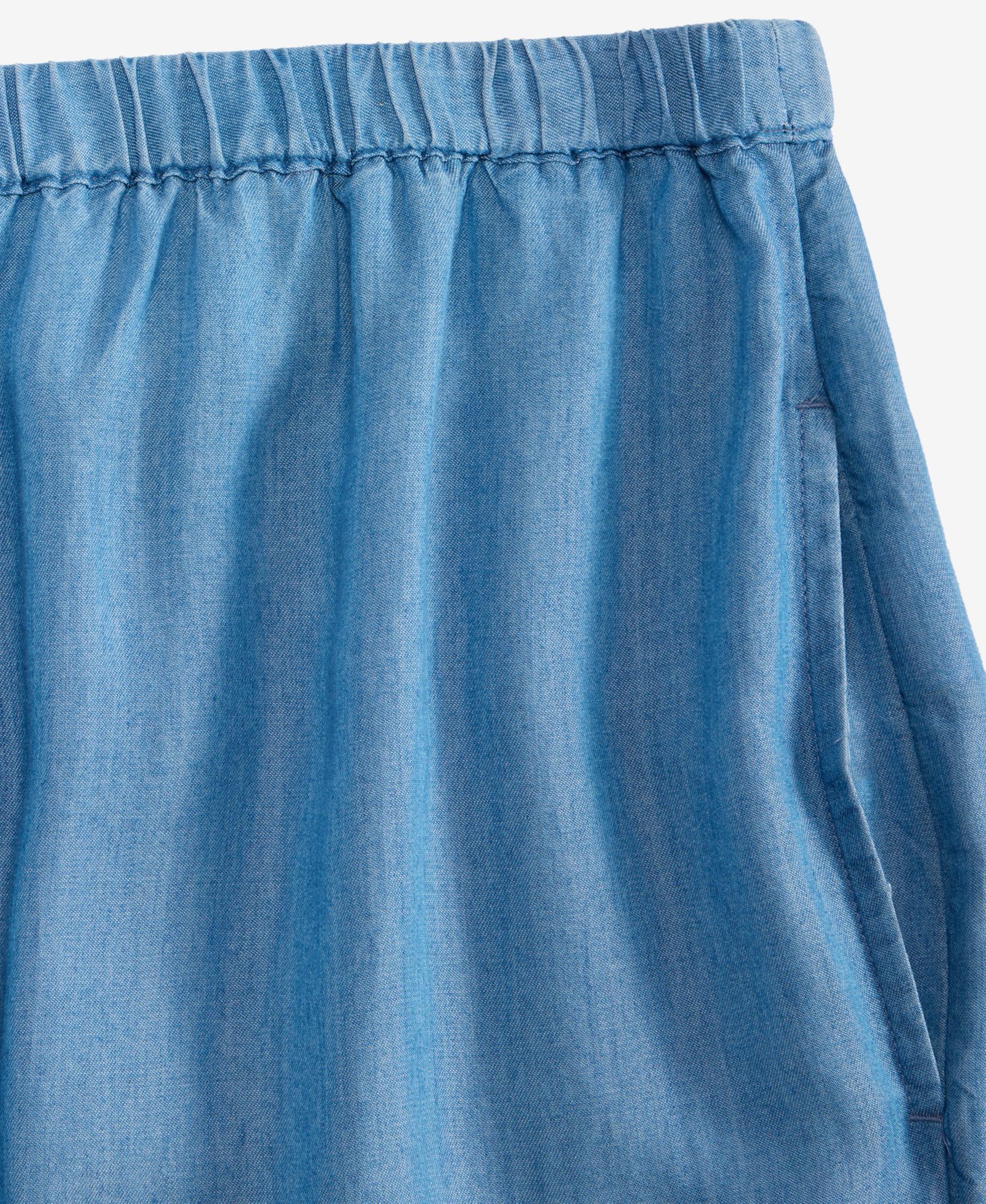 Women's Chambray Pull-On Wide-Leg Pants