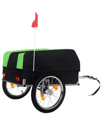 Heavy-Duty Bike Cargo Trailer, Bicycle Storage Cart with Removable Cover, All-Terrain Wheels and Foldable Design, 88 lbs Capacity