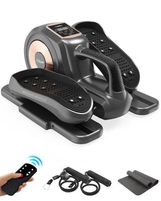 Portable Under Desk Elliptical Machine with LCD Display and Bluetooth, 12-Level Speed Leg Exerciser (HRM-E304)