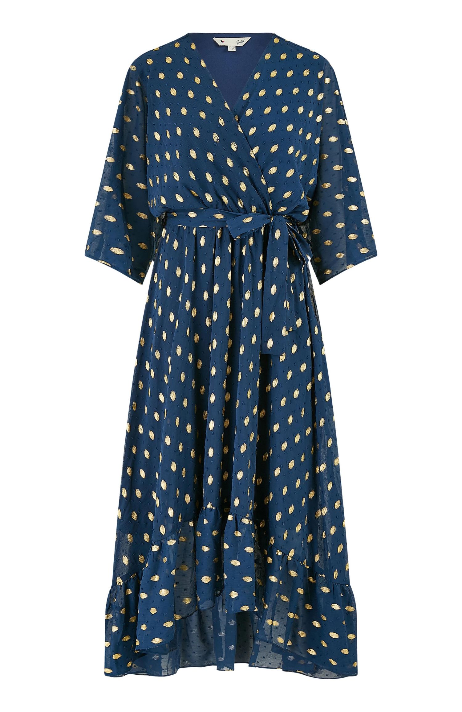 Women's Foil Print Wrap Over Dress