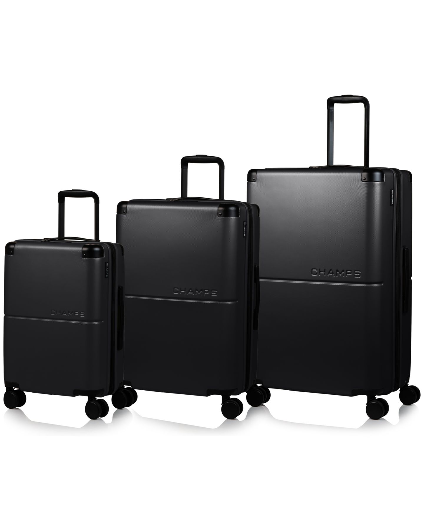 Чемоданы CHAMPS 3-Piece Earth Hardside Luggage Set with USB, цвет: Чёрный — фото 1