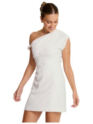 Women's Asymmetric Bardot Mini Dress