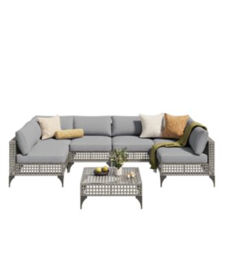 7-Piece Patio Outdoor Furniture Set, Boho Outdoor Sectional Set