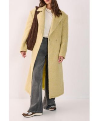 Women's Double Breasted Brushed Herringbone Coat
