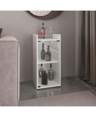 Minibar Cabinet with 2 Doors, Open Shelf and Compact Design