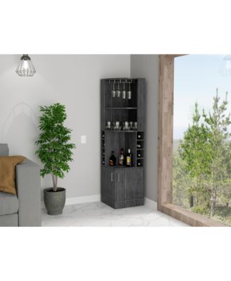 Bar Cabinet  with 2 Cabinets, 1 Shelf Neutral Finish