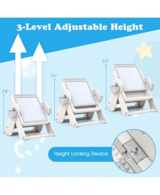 6-in-1 Multi-Activity Children Table and Chair Set with Folding Art