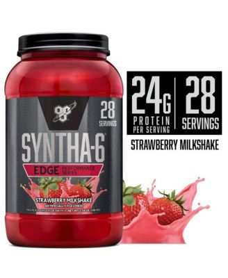 SYNTHA-6 Edge Protein Powder, Hydrolyzed Whey, Micellar Casein, Milk Protein Isolate, Low Sugar, 24g Protein, Strawberry Milkshake, 28 Servings