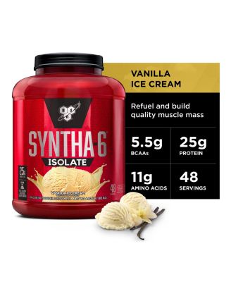 Bsn Syntha-6 Isolate Protein Powder, Whey Protein Isolate, Milk Protein Isolate, Flavor Vanilla Ice Cream, 48 servings