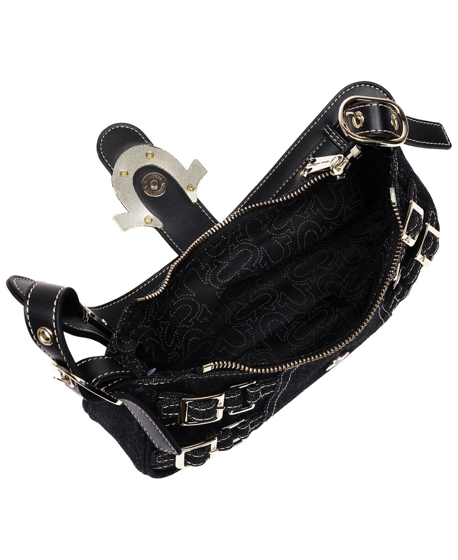 Women's Multi-Strap Denim Shoulder Bag