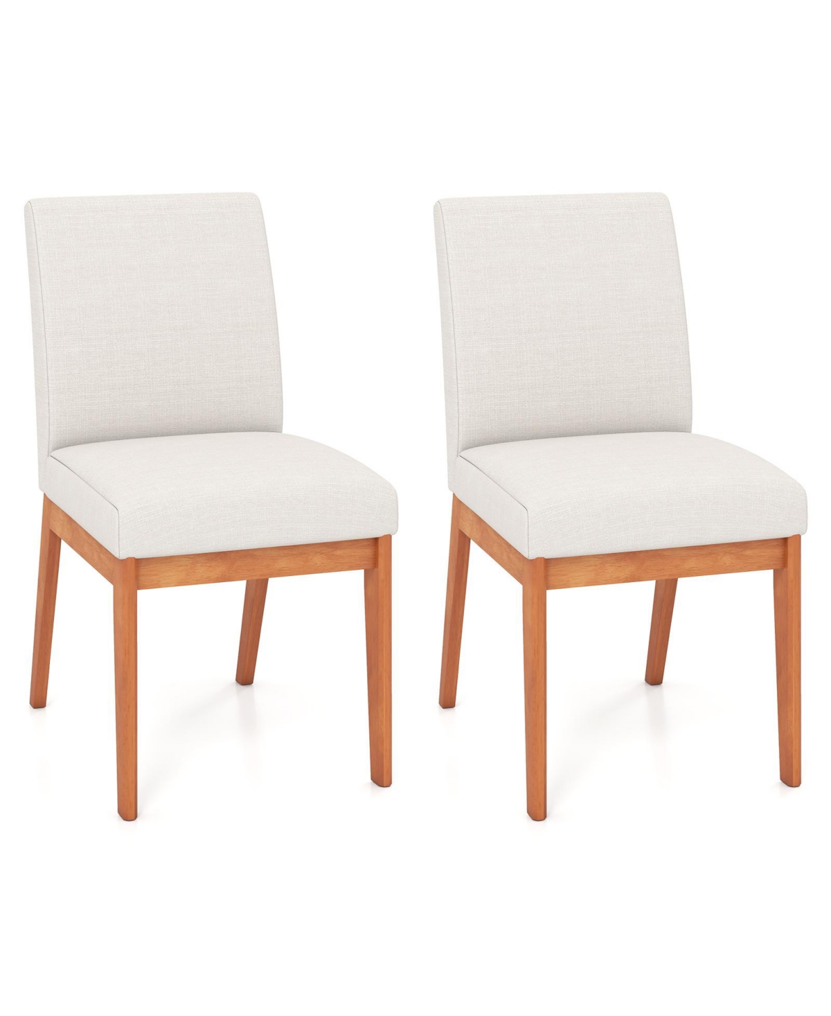 Gouun Upholstered Armless Side Dining Chairs Set of 2 with Rubber Wood Legs