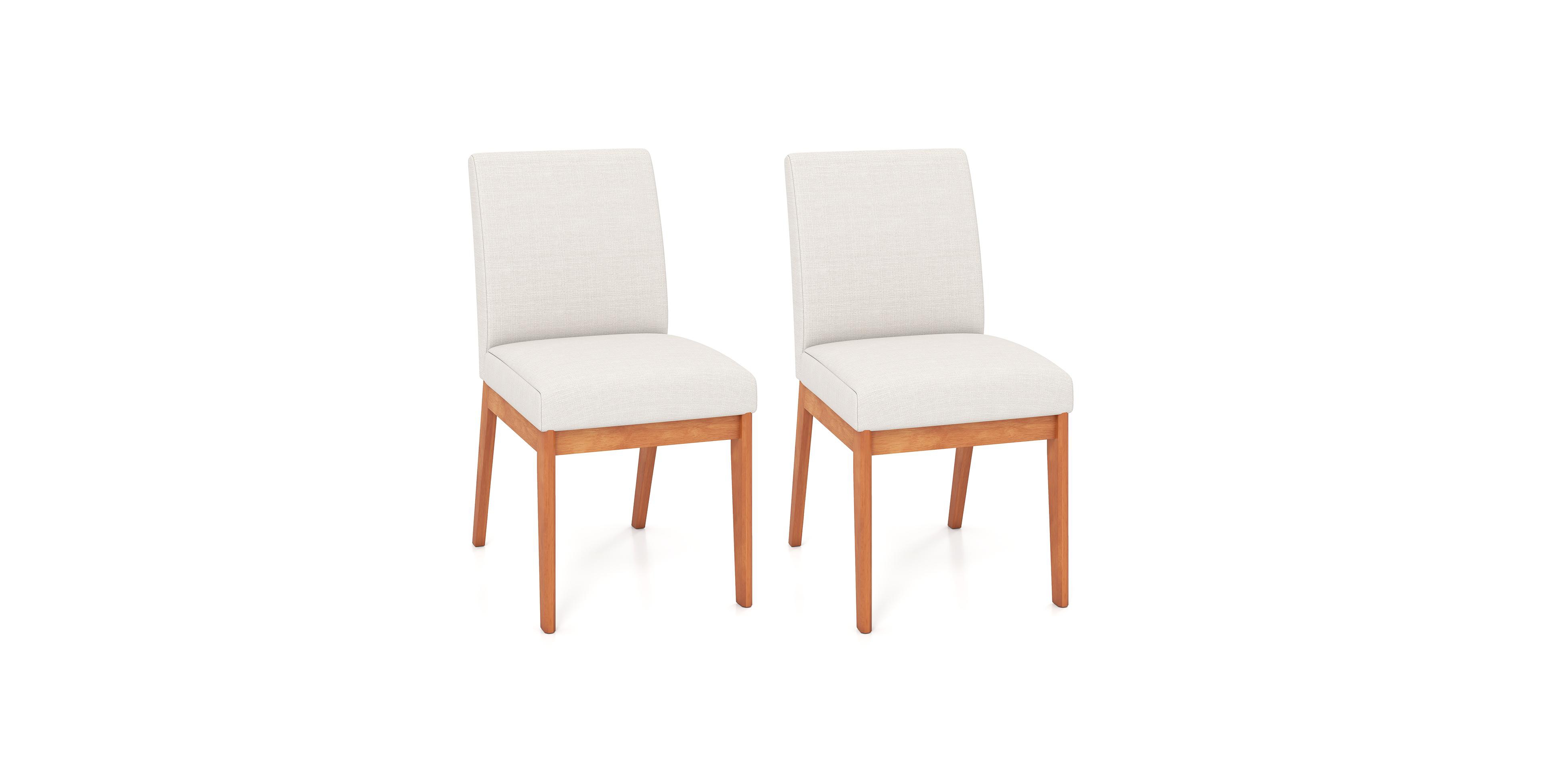 Gouun Upholstered Armless Side Dining Chairs Set of 2 with Rubber Wood Legs
