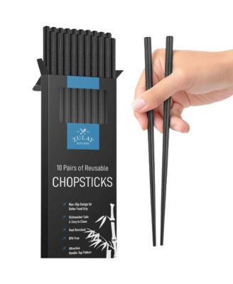 10 Pairs Fiberglass Chopsticks Reusable Non Slip Textured Tips