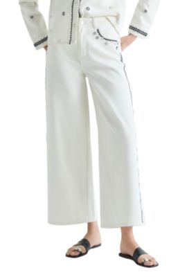 Women's Contrast embroidered jeans