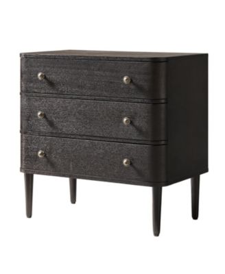 Cridford Modern 3-Drawer End Table and Curved Body with Solid Wood Legs Built-in Outlet