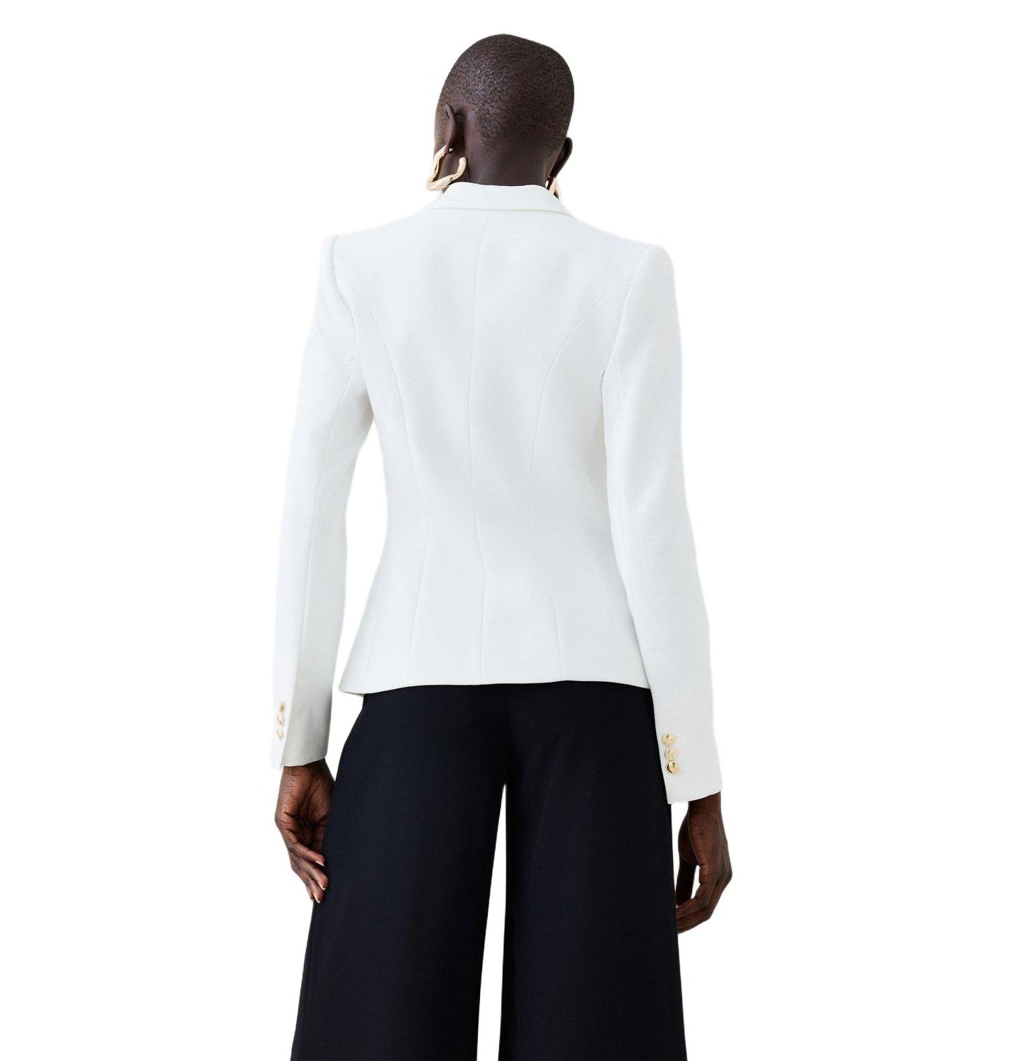Женский пиджак Karen Millen Tailored Button Military Blazer, цвет: Слоновая кость — фото 3
