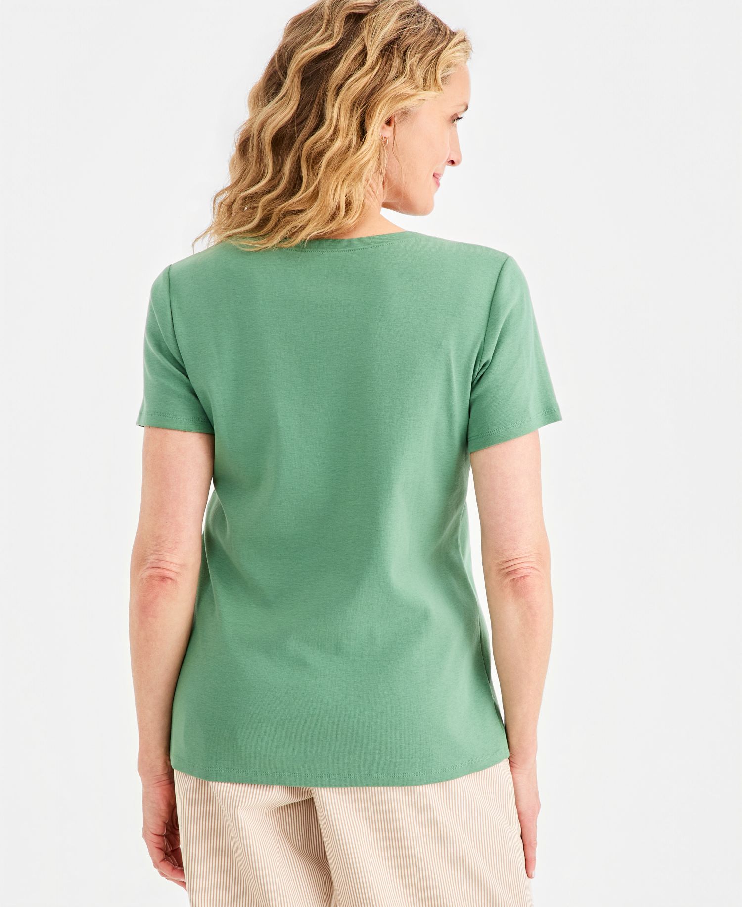 Women's Short-Sleeve Cotton Henley Top