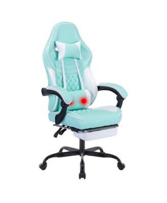  Massage Gaming Chair with Footrest,Racing Style Gamer Chair