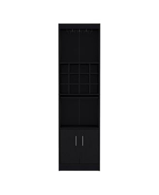 Fulton Bar Cabinet with Slide Shelf and 12 Bottle Compartments, Home Bar Storage
