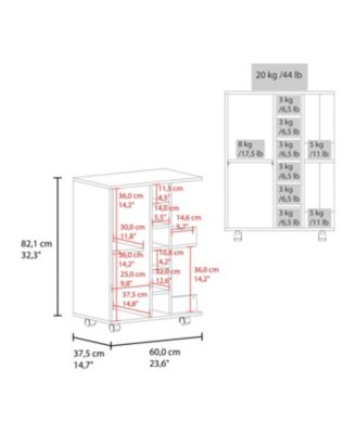 2 External Shelves, 6 Wine Racks and Locking Casters