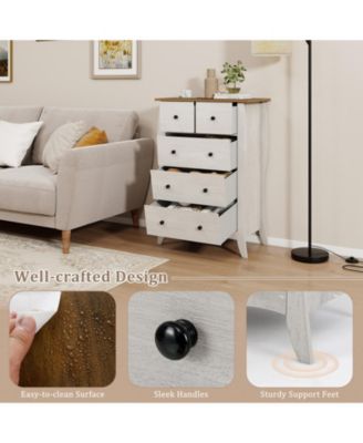 Closet Storage Organizer with 5 Folding Fabric Drawers and Anti-tipping Kit