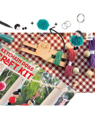Keychain Dolls Craft Kit - 15 DIY Pom Pom and Tassel Keychains, Ribbons and Beads, Illustrated Guide, Creative Activity for Kids Ages 6-12