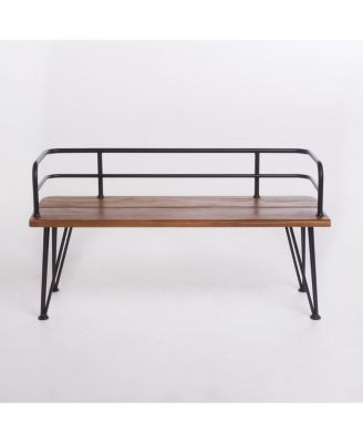 Wood and Metal Outdoor Bench