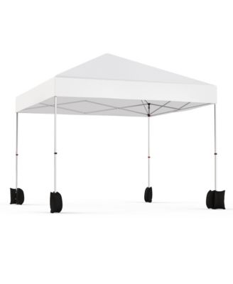 10' x 10' Pop-Up Canopy Tent w/ One-Person Center Lock, UPF 50+ Waterproof 150D Oxford Fabric, Portable Wheeled Carry Bag