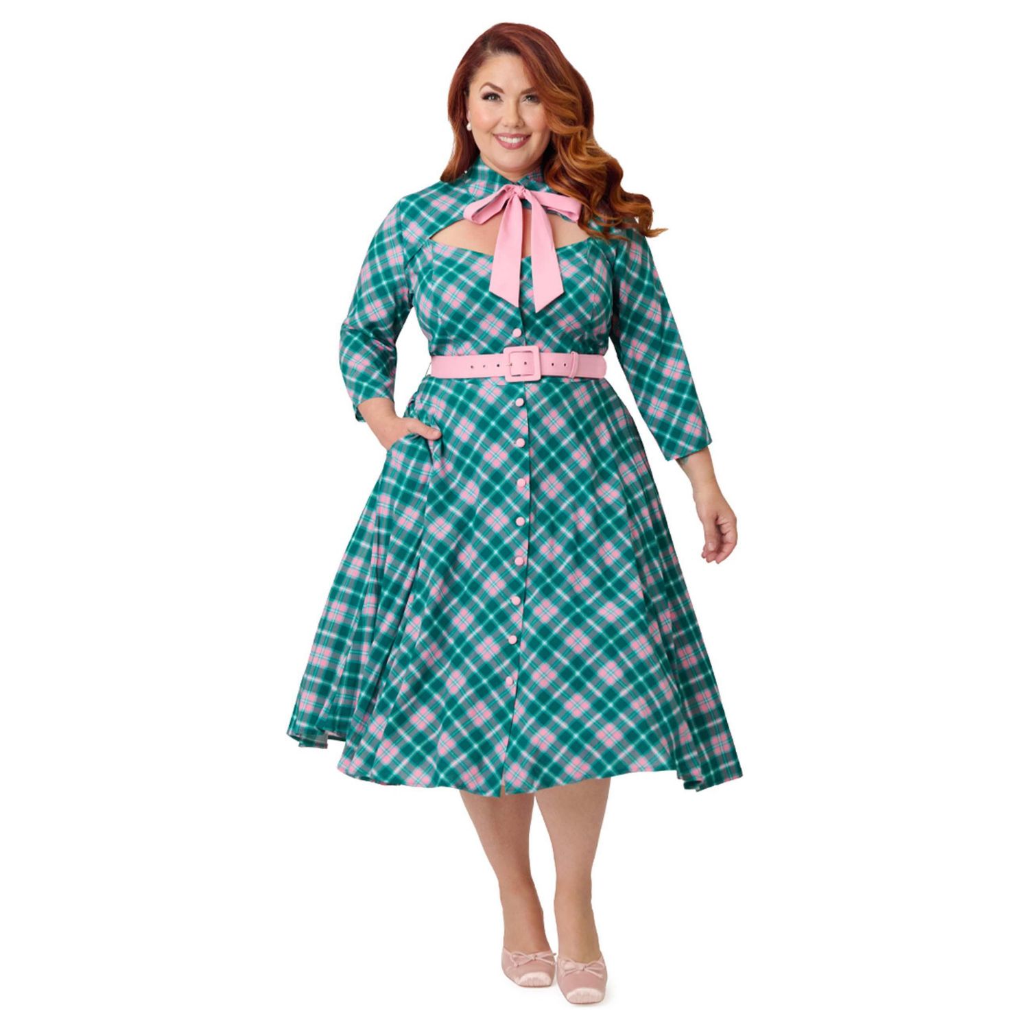 Plus Size Sweetheart Neck Swing Dress