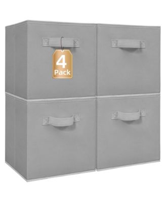 4 Pack Cubes Collapsible Bins Fabric Foldable Organization Closet Shelves Offices Toys