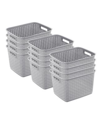 Tall Weave Woven Plastic Storage Baskets With Handles Gift Basket
