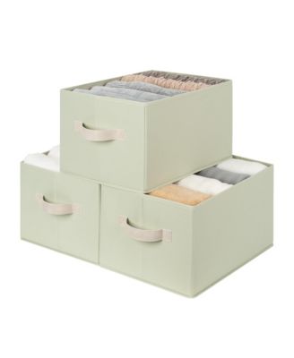 3 Piece Fabric Closet Organizer Storage Bin Foldable Shelf Basket