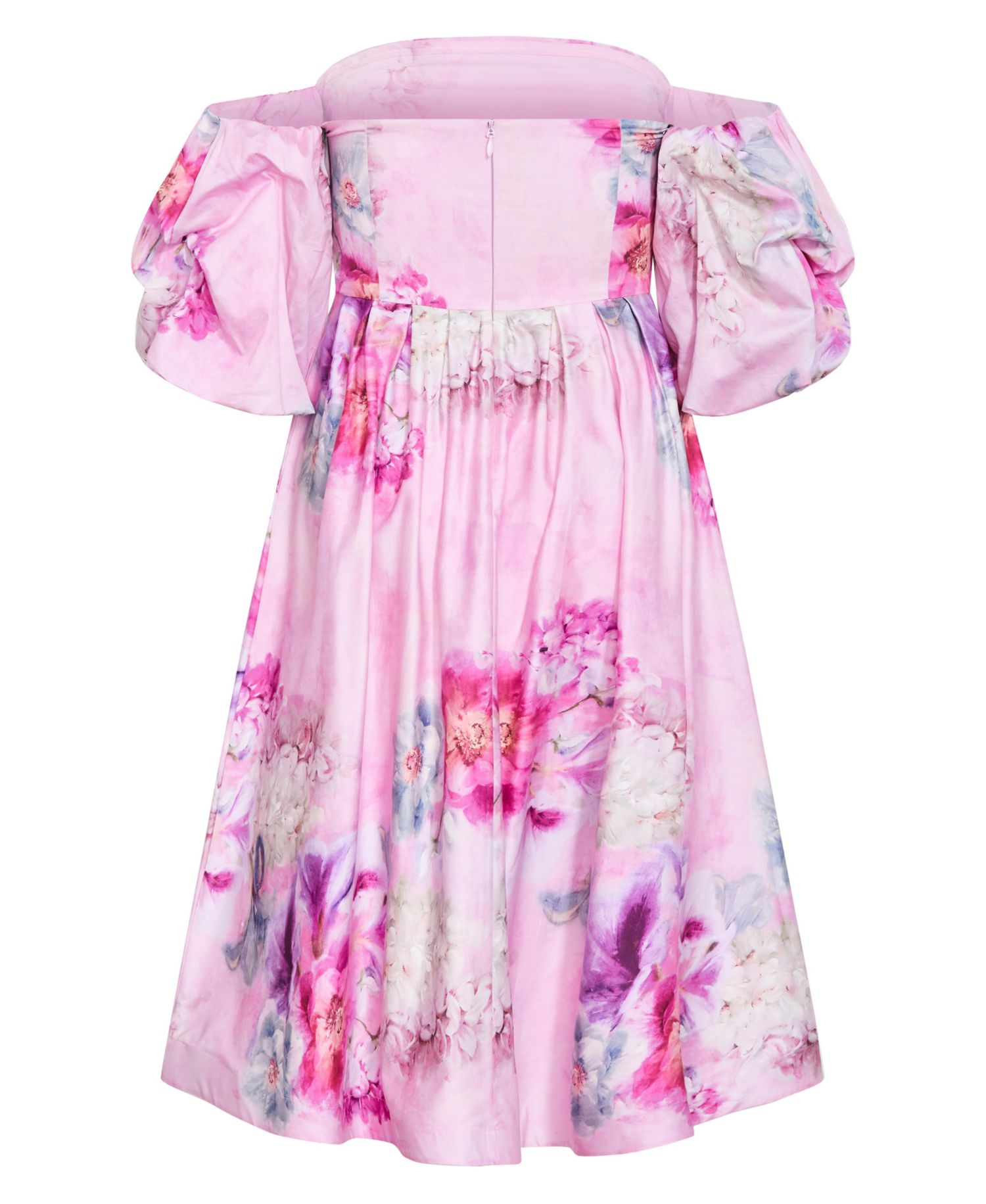 Women's Rosalee Garden Print Puff Sleeve Midi Dress