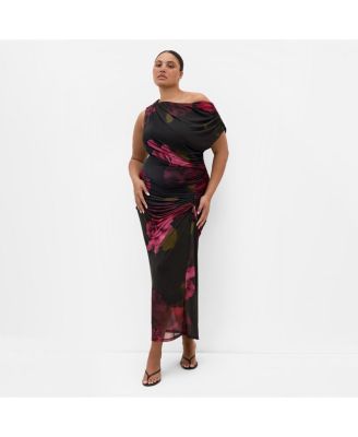 Women's Vivid Mesh Print Maxi Dress