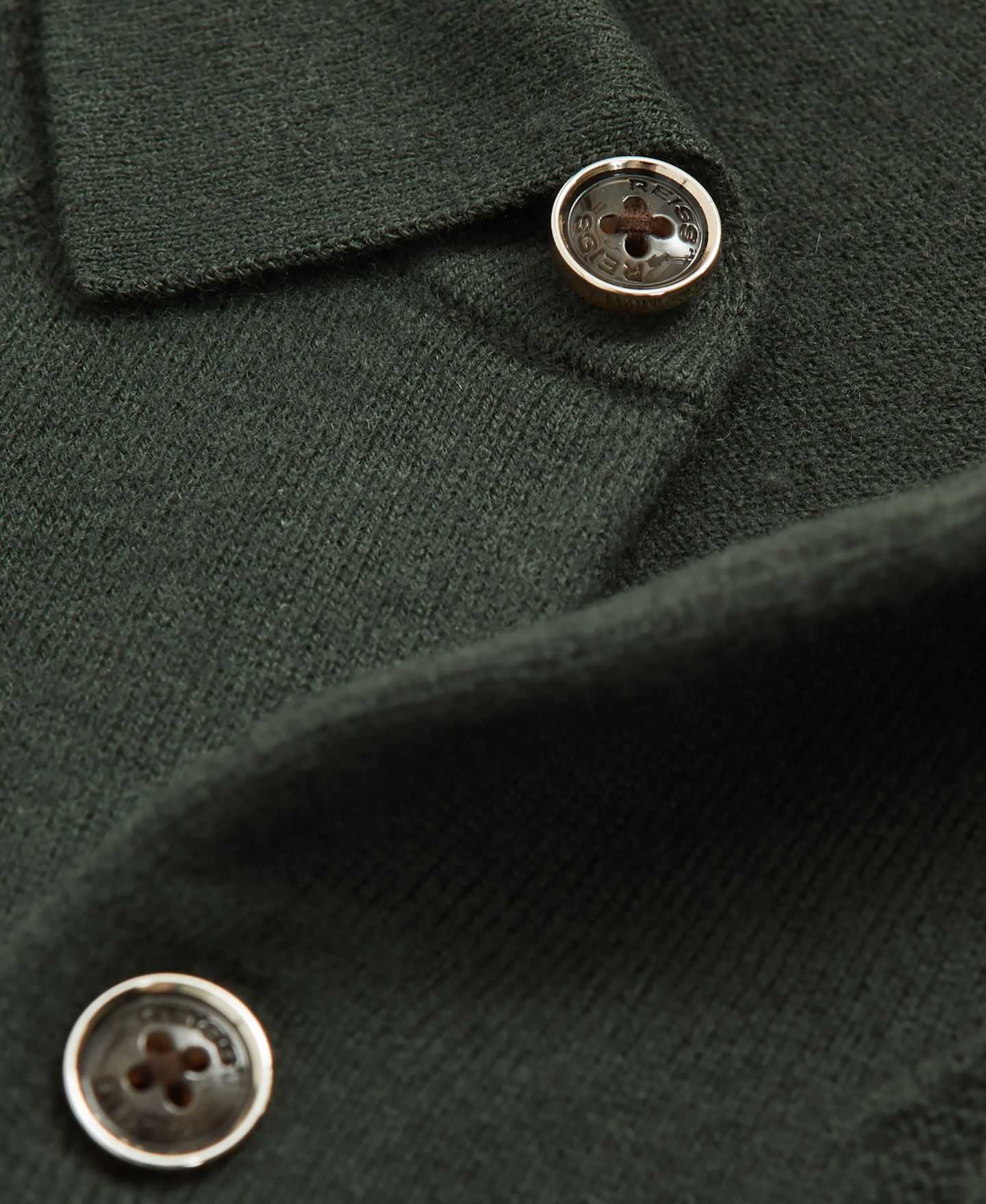 Мужской кардиган REISS Gideon Wool V-Stitch Button-Through Cardigan, цвет: Тёмно-зелёный — фото 5